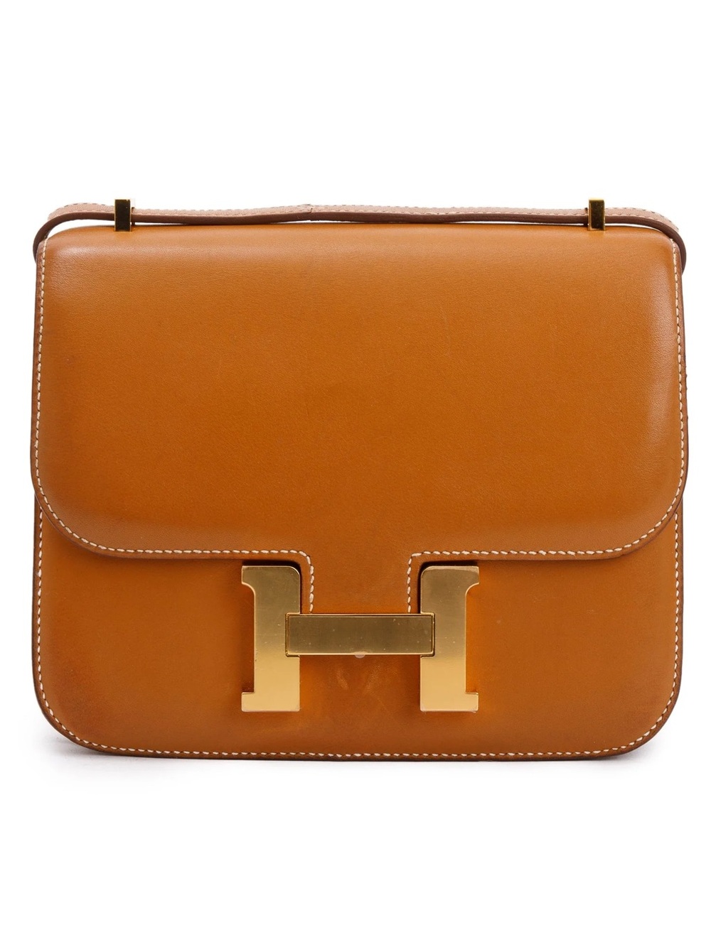 Hermes Gold Tadelakt Leather Mini Constance 18